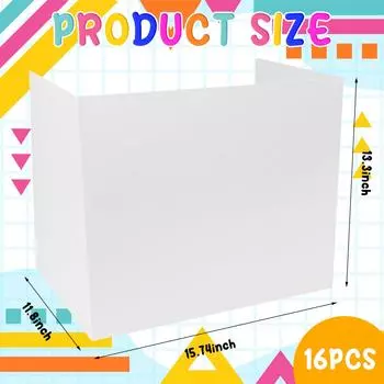 16 шт. классных досок для ученических столов, пластиковые щиты для папок с приватностью, пустые доски, белый разделитель для стола для тестирования и учебы Dura белый