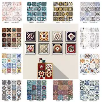 16 шт./компл. керамическая плитка из ПВХ с имитацией мрамора для предотвращения пятен Восстановленная самоклеящаяся бумага для украшения дома Декоративные пленки Наклейки на стены 10cm10cm16pcs