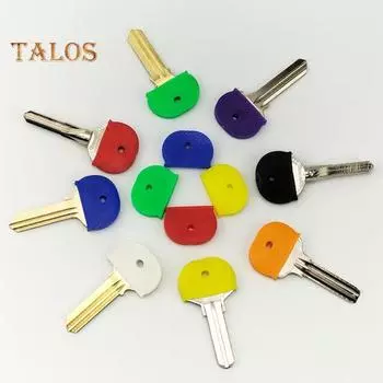 16 шт./компл., красочные чехлы для ключей, мягкие резиновые идентификаторы ключей, пластиковые топперы для ключей, быстрая идентификация, красочные колпачки, защитные чехлы для ключей 1 Set