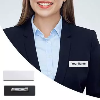 16 шт./компл. пустые бейджи с именами с круглыми угловыми булавками, мини-нескользящие сублимационные DIY портативные бейджи для студентов, офисных работников, набор для школы
