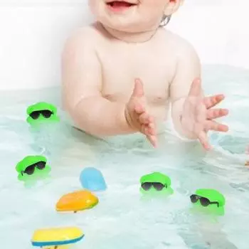 16 шт./компл., солнцезащитные очки, игрушка-лягушка, мини-плавающая резиновая лягушка, игрушка для ванны, снятие стресса, скука, очки, зеленая лягушка, щепотка, скрипучая игрушка, подарок для детей и взрослых зелёный