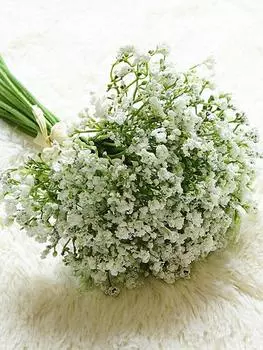 16 шт./комплект, искусственные цветы «Дыхание ребенка», гипсофила, пластиковые цветочные растения для домашнего декора отеля, свадебный букет белый