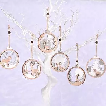 16 шт. креативная 3D кукла-лось, подвеска для рождественской вечеринки, фестивальная атмосфера, рождественская елка, деревянная забавная подвеска, домашнее ремесло 2pcs