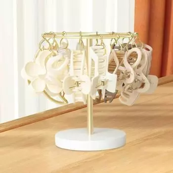 16 шт. крючков, держатель для зажимов-коготьов, съемная стойка для демонстрации волос, полка для показа ювелирных изделий, туалетный столик round