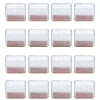 16 шт. квадратных силиконовых протекторов для ножек стульев, эластичные, с хорошим бесшумным эффектом, чехлы для ножек мебели