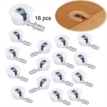 16 шт. мебельный шкаф кронштейн штифт колышки планка пластиковый опорный кронштейн кулачковый соединитель фурнитура крепежная фурнитура кронштейн 3 в 1