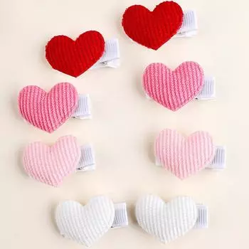 16 шт. Мини-заколки для волос в форме сердечек, милые маленькие заколки-автоматы с любовью, однотонные детские заколки для волос для маленькой девочки, детские аксессуары для волос