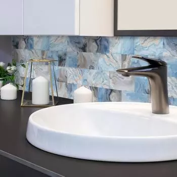 16 шт. мраморной плитки, наклеенной на кухню, ванную комнату, трехмерные утолщенные обои из пенопласта, самоклеящиеся водонепроницаемые наклейки на стену чёрный