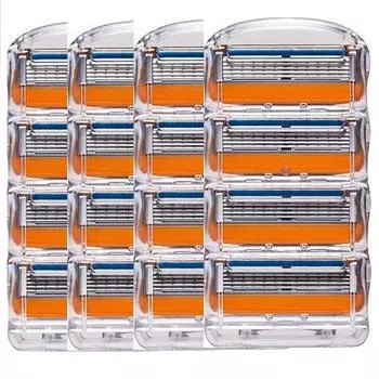 16 шт. мужские лезвия для бритья, кассеты для бритья, совместимые мужские лезвия для бритья