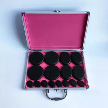 16 шт. Набор для массажа горячими камнями, нагревательная коробка, снятие стресса, боль в спине, оздоровительный акупрессурный массаж, лавовый камень, базальтовый камень, оздоровительный Box and 16 stones