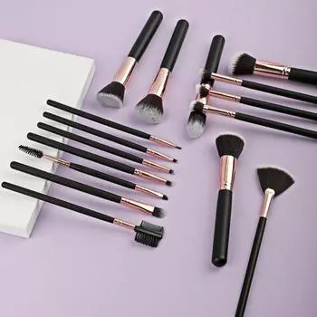 16 шт./набор кистей для макияжа портативная профессиональная основа рассыпчатая пудра румяна тени для век консилер губ бровей растушевка косметические кисти инструменты A