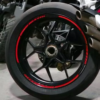 16 шт. наклеек на автомобильные шины, светоотражающие наклейки на колеса мотоцикла, декоративные наклейки на автомобильные шины, декоративная полоса для экстерьера автомобиля красный