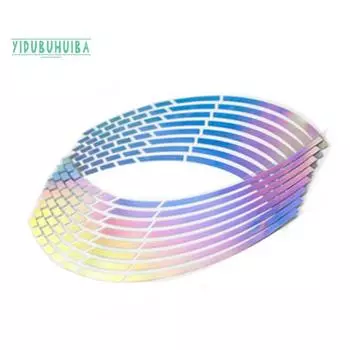 16 шт., наклейка на ступицу колеса, самоклеящаяся, красочная, предупреждающая, универсальная светоотражающая полоса, декоративная наклейка на ступицу колеса автомобиля, принадлежности для мотоциклов красный