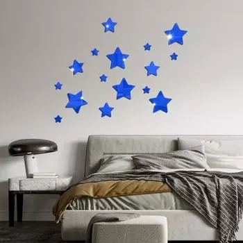 16 шт. наклейки на стену пятиугольная звезда зеркало цветные глянцевые текстурированные наклейки на стены для спальни декор детской комнаты золотистый