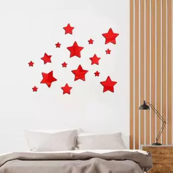 16 шт. наклейки на стену пятиугольная звезда зеркало цветные глянцевые текстурированные наклейки на стены для спальни декор детской комнаты золотистый