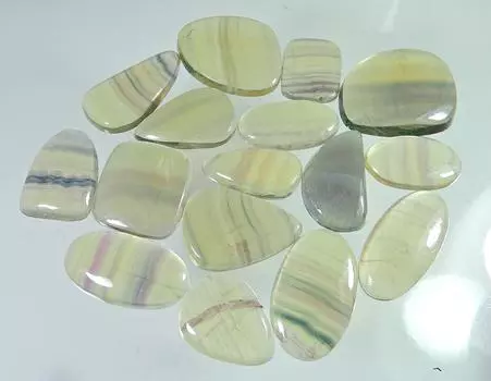 16 шт. натуральный флюорит многоцветный микс кабошон драгоценный камень россыпью лот 542 карата. ГН-25