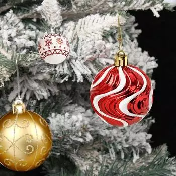 16 шт. небьющиеся рождественские шары украшения елочные украшения пластиковые подвесные шары зелёный/белый