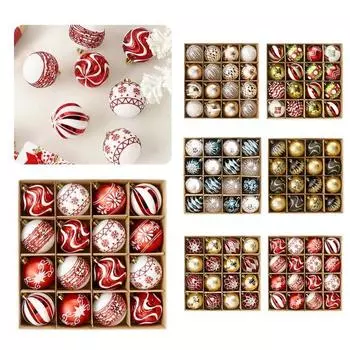 16 шт. небьющиеся рождественские шары украшения елочные украшения пластиковые подвесные шары для праздничного декора вечеринки
