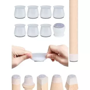 16 шт. нескользящая силиконовая + войлочная круглая подкладка для ног, защита пола, коврик для мебели, защитная подкладка для стола и стула