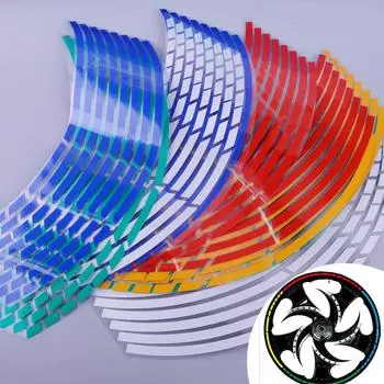 16 шт. обод колеса мотоцикла, 16 светоотражающих полосок, 18 дюймов, полосатая лента, наклейки красный