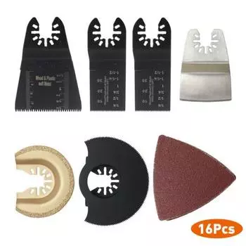 16 шт., осциллирующие многофункциональные аксессуары из высокоуглеродистой стали, прямые пилы