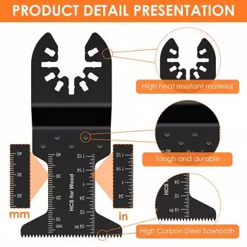 16 шт осциллирующих пильных полотен Hcs биметаллические многофункциональные лезвия режущий инструмент глубина реза 40 мм для мягкого металла гипсокартона пластика