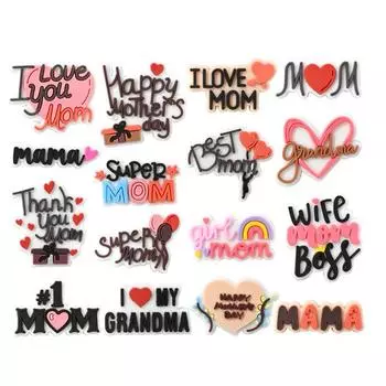 16 шт., подвески для обуви из ПВХ серии «С Днем матери» для украшения обуви 16pcs