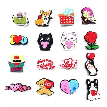 16 шт., подвески для обуви из ПВХ серии Love для украшения обуви 16pcs