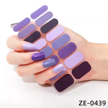 16 шт. полосок для ногтей с отвержденным гелем, наклейки с пилкой, полузаплатки