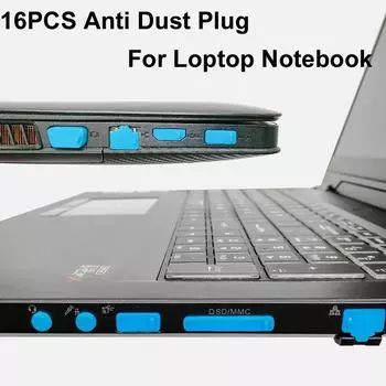 16 шт. противопылевой заглушки для ноутбука, пылезащитная заглушка для ноутбука, универсальная USB-заглушка для компьютерного интерфейса, водонепроницаемый силиконовый чехол