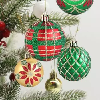 16 шт. Рождественские шары, украшения, пластиковые, блестящие, подвесные, колокольчики, снежинки, завитки A