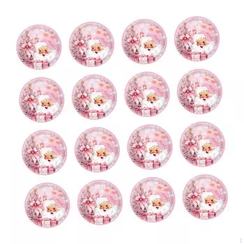 16 шт. Рождественские украшения, тарелки, розовые аксессуары, столовые приборы для детского душа, 7 дюймов 7 inch