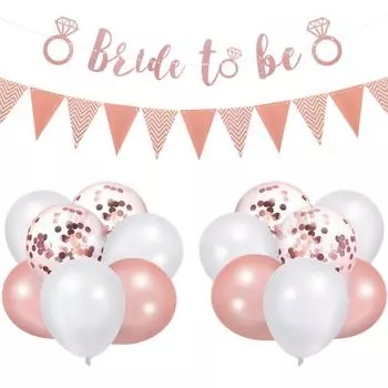 16 шт. розового золота невеста будет бриллиантовый баннер украшения девичник принадлежности декор разноцветный