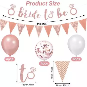 16 шт. розового золота невеста будет бриллиантовый баннер украшения девичник принадлежности декор