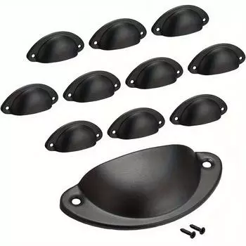 16 шт. Ручки для ящиков, ручки для шкафов, винтажные ручки для чашек, для шкафа, комода, ванной комнаты, шкафа (Двойные отверстия с винтами) 16pcs