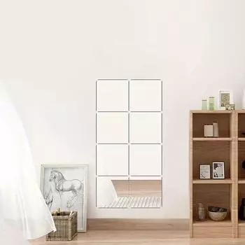 16 шт. самоклеящаяся зеркальная плитка настенное зеркало зеркальная пленка самоклеящаяся наклейка фольга