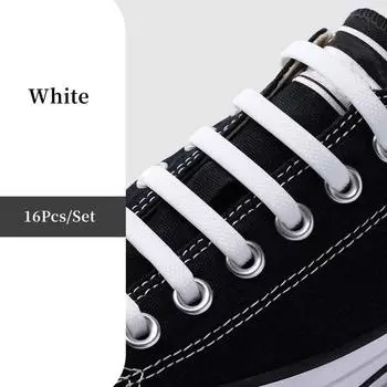 16 шт. силиконовых эластичных шнурков без завязок в форме буквы Т, набор ленивых шнурков для бега для взрослых, регулируемая удобная посадка, многоцветный 16pcs белый