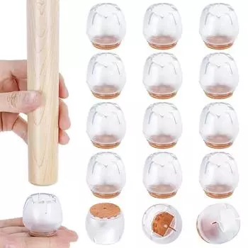 16 шт. силиконовых накладок на ножки столов и стульев, квадратные накладки, носки, противоскользящие накладки для защиты пола мебели 12-16mm-16pcs