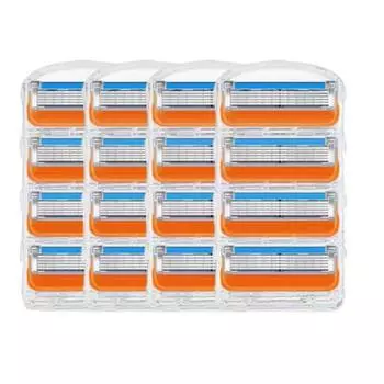 [16 шт.] Совместимые лезвия для бритвы Gillette Fusion Power с 5-слойным лезвием, корейские лезвия для бритвы