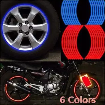 16 шт., светоотражающая наклейка на обод, полосатая лента, светоотражающая наклейка для домашних животных, велосипед, мотоцикл, автомобиль красный