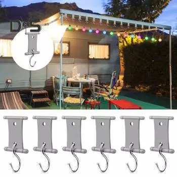 16 шт. световых зажимов, крючки для тента, простые в установке универсальные двухсторонние держатели для ламп, вешалки для тента автофургона 16pcs