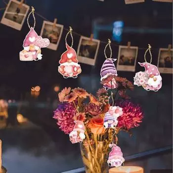 16 шт., украшения ко Дню святого Валентина, яркий дизайн гнома, создают романтическую атмосферу, подвесные украшения, подвески 16pcs