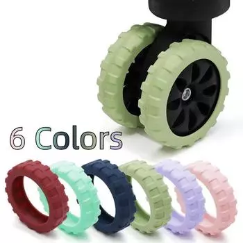 16 шт. улучшенных утолщенных силиконовых колес для чемодана, защитный чехол для чемодана на колесиках, бесшумные амортизирующие колеса, износостойкие S 4 Pcs чёрный