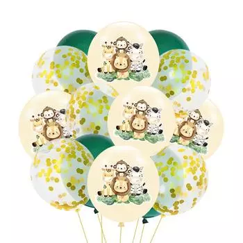 16 шт. воздушных шаров с изображением животных джунглей, букет из льва, жирафа, зебры, гелиевые шарики, наборы для вечеринки в честь рождения ребенка, для мальчиков и девочек, тема сафари, декор as shown