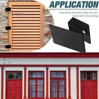 16 шт. зажимов для окон от урагана с зубчатыми секциями, многоразовые высокопрочные 1/2-дюймовые зажимы для защиты оконных панелей от шторма с установкой чёрный