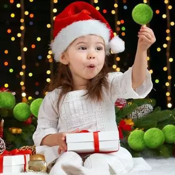 16 шт. зеленых пушистых рождественских шаров, украшения для елки, пушистые шарики из помпонов, мини-зеленые эльфийские шары, игрушки, искусственный меховой шар для домашнего декора на вечеринку 16pcs