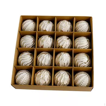 16 штук елочных шаров для украшения и празднования Рождества золотистый