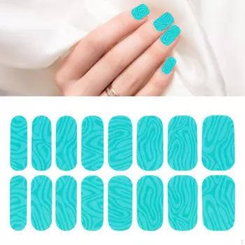16 штук Полные обертывания для ногтей Полуотвержденные гелевые патчи Полоски Green