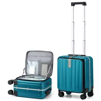 16 Size 1 Night 2 Day Carry Case SS Size Only Aluminum Suitcase Lightweight Small Suitcase One Side Open Hard Quiet Caster Carry Case 2 Night 3 Day