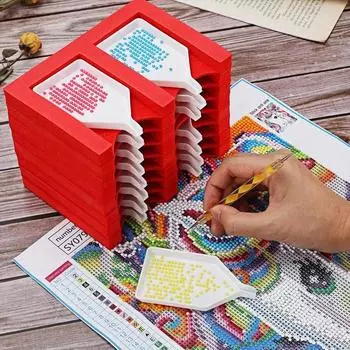 16-слотовый ящик для хранения с алмазной росписью Лоток для аксессуаров с алмазной росписью Рама для лодки Tado Ящик для инструментов с алмазной росписью DIY Crafts (16 белых подносов)